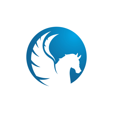 Abstract Horse with wings Powerfull pegasus unicorn flying vecto