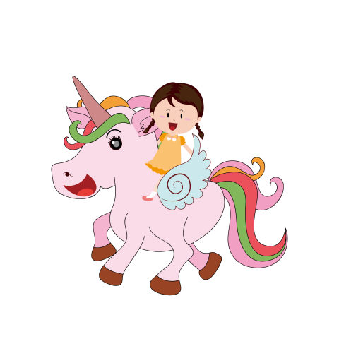Cartoon hand painted rainbow horse god PNG Free Download