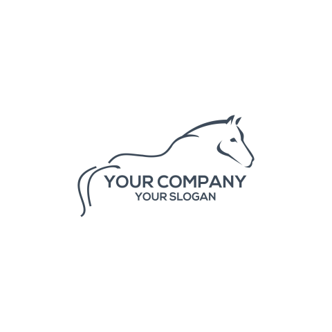 Simple line of horse logo PNG Free Download