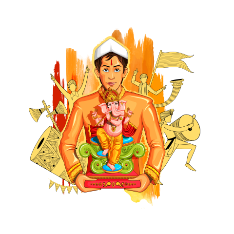 Watercolor and painting of Ganesha PNG Free Transparent Background