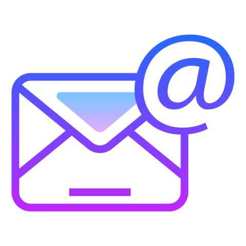 Silhouette Gmail PNG Icon on White Background