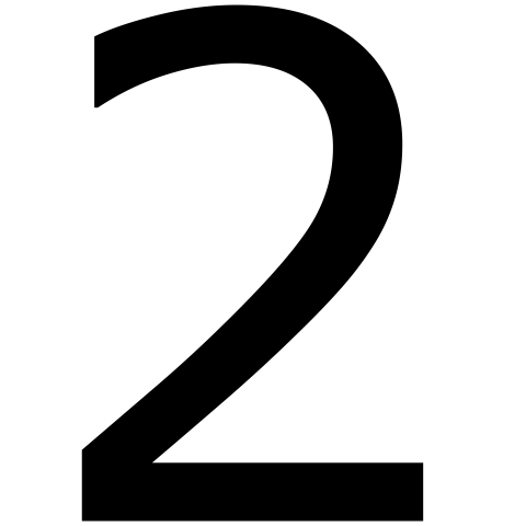 Black 2 Number PNG Clipart Image