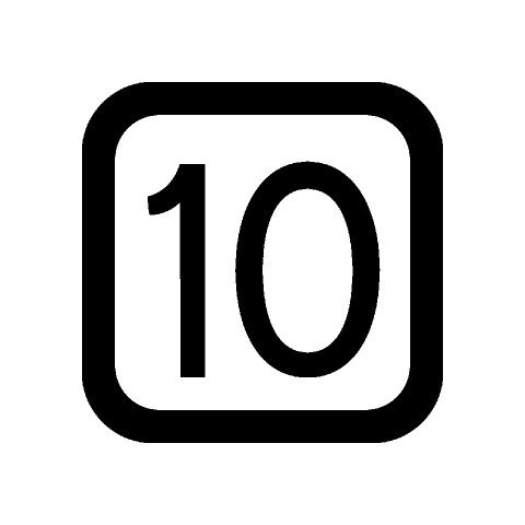 Illustration Round ractangle 10 Number PNG icon