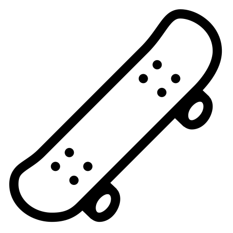 Vector Skateboard PNG Outline Image