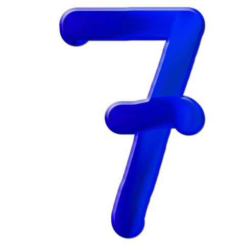 Large Blue 7 Number PNG Image Free Backgound
