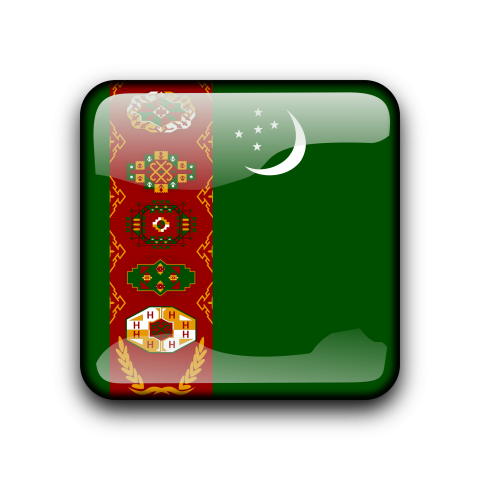 3d National Turkmenistan Flag PNG Round Button Free Download