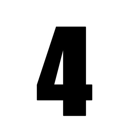Transparent Background Black 4 Number PNG Picture