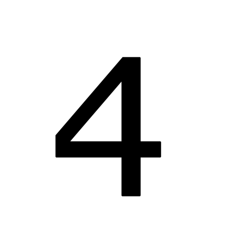 Vector 4 Number PNG Emoji No Background