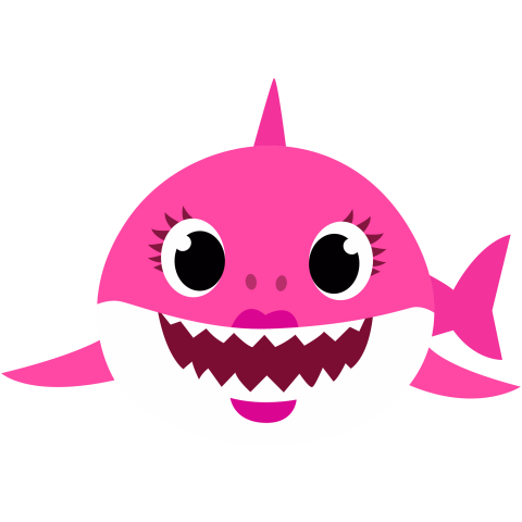 Cute Pink Baby Shark PNG Cartoon Character Free Download