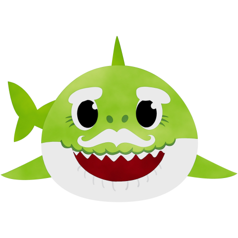 Old Baby Shark PNG Pic On White Background