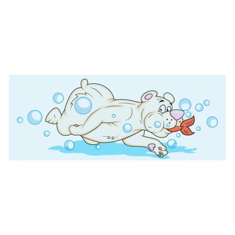 Cute Cartoon Polar Bear Vectors Swimming with Eating Fish Character  PNG Images , Transparent Free Download