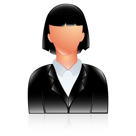women profile vactor black dress