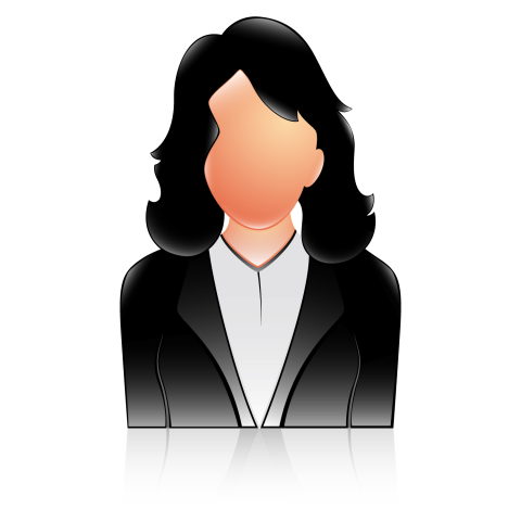 Women profile vactor icon black and white dress