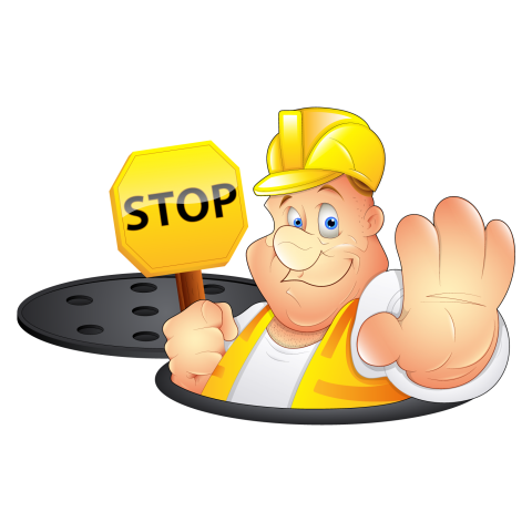 Police man construction vector graphic design