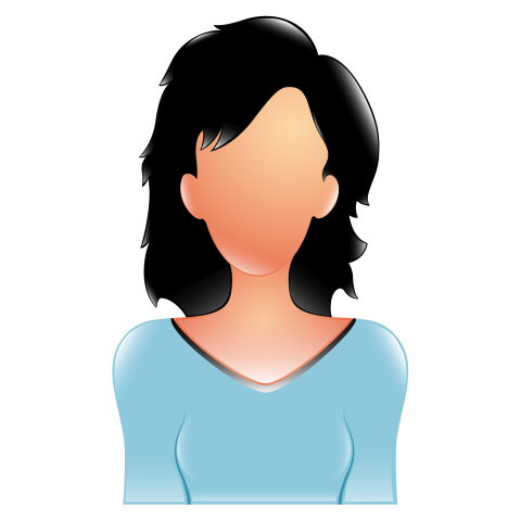 Women profile vactor sky blue dress graphic design