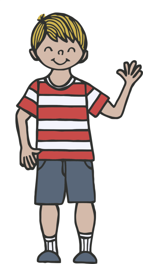 Yound Boy Say To Goodbye PNG Cartoon Character