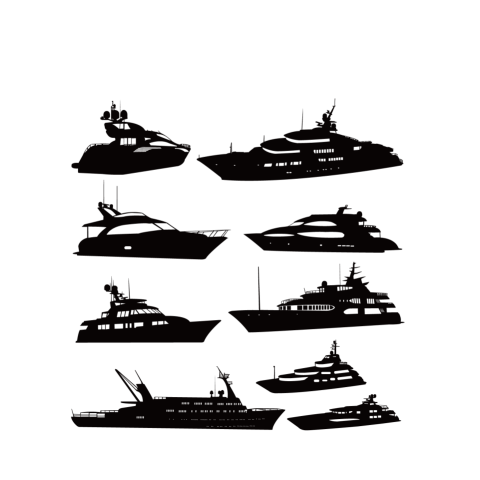 Yacht PNG Emoji On Black Art Free Download